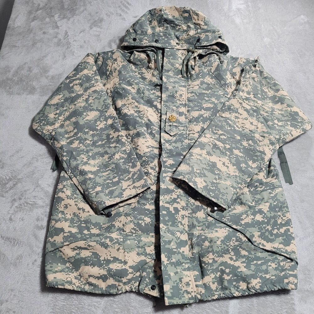 TRU-SPEC Parka Coat Mens Large Regular Green Camo H2O ECWCS Hooded Waterproof